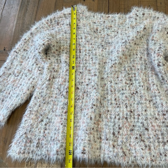 Pol Teddy Fuzzy Knit V-neck Sweater Small Oversized Bohemian Festival Cozy - Picture 6 of 7